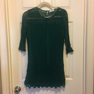 Emerald Green Everly Lace detail dress